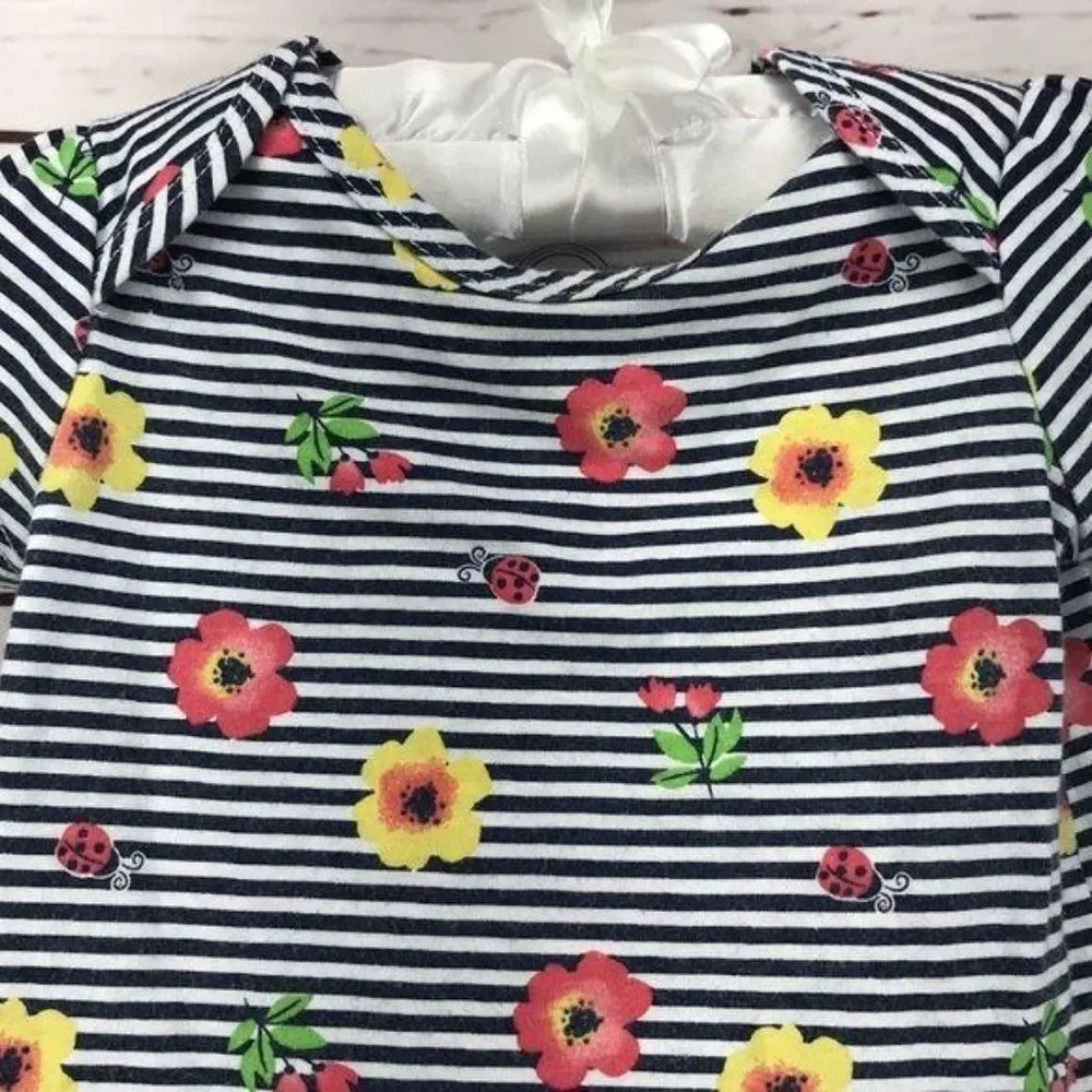 Wonder Nation‎ Navy Blue Stripe Floral Top